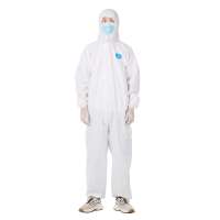 Isolation Gown Hooded Workshop Safety Protective White Clothes